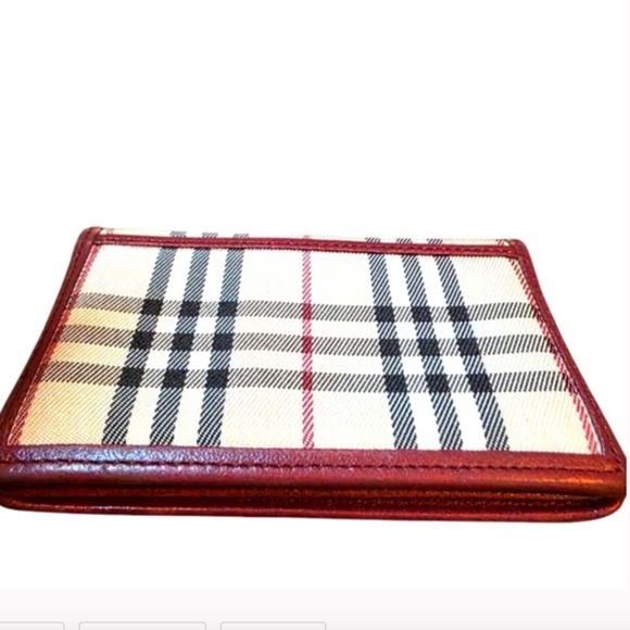 Burberry Red and Cream Plaid Wallet - Picture 9 of 12